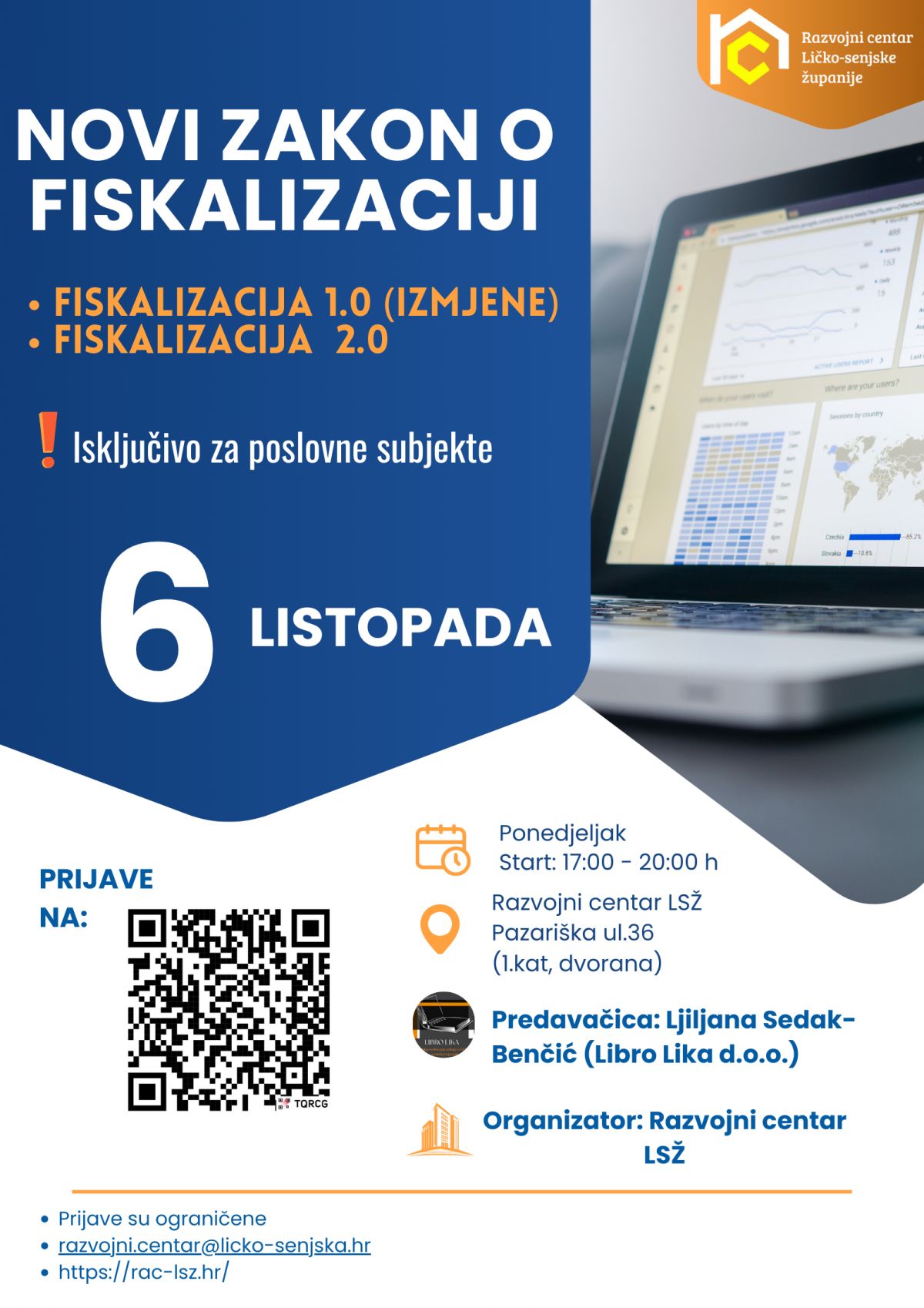 Radionica ‘‘Novi zakon o fiskalizaciji: Fiskalizacija 1.0 izmjene i Fiskalizacija 2.0. 6.10.2025 17:00-20:00 1 Radionica ‘‘Novi zakon o fiskalizaciji: Fiskalizacija 1.0 izmjene i Fiskalizacija 2.0. 6.10.2025 17:00-20:00 1
